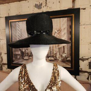 Shellie McDowell Simple Black Wide Brim Hat